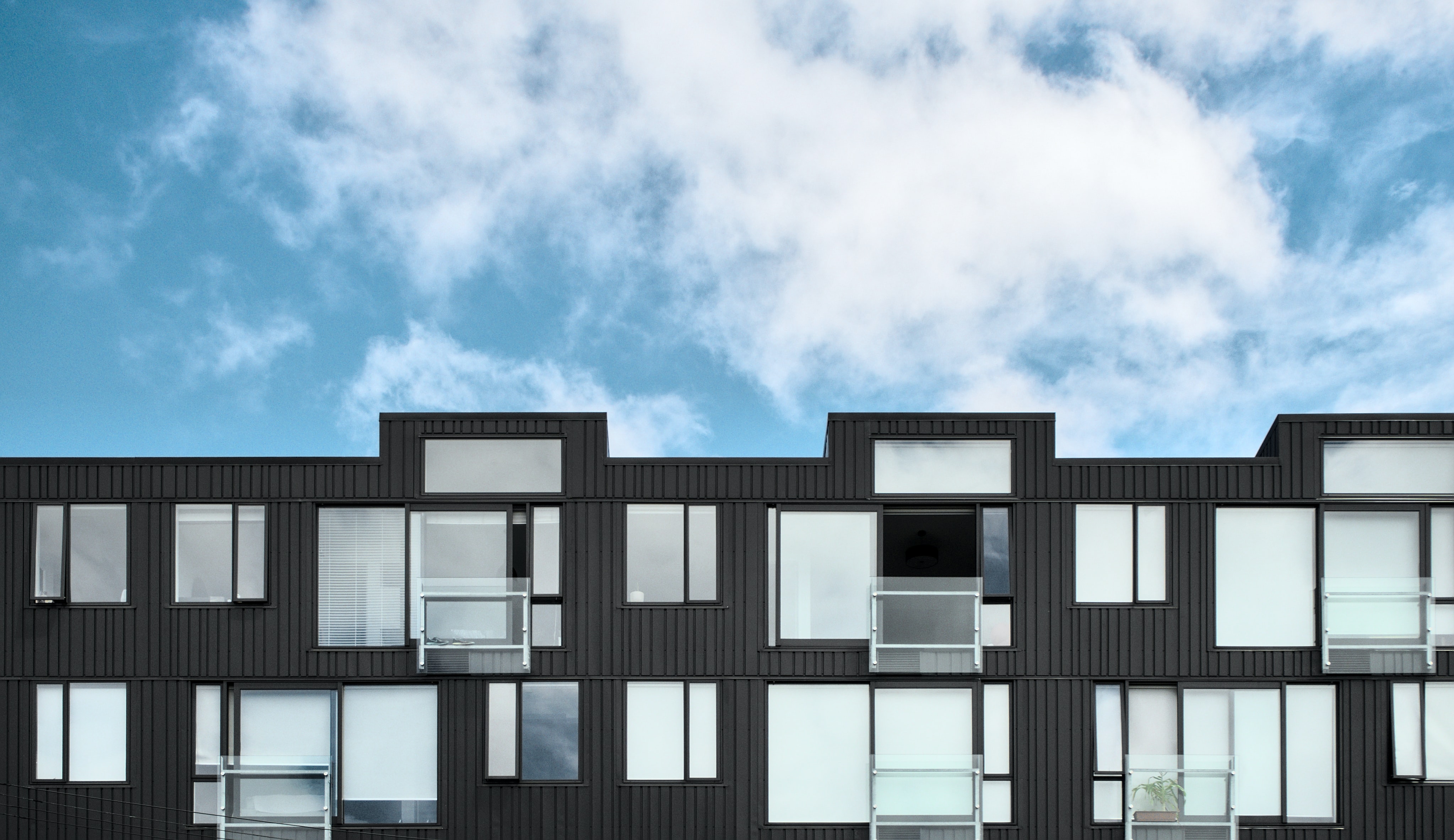 Modern monochromatic building